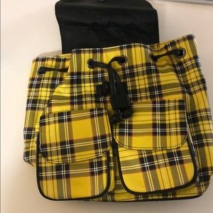 Mini plaid backpack yellow